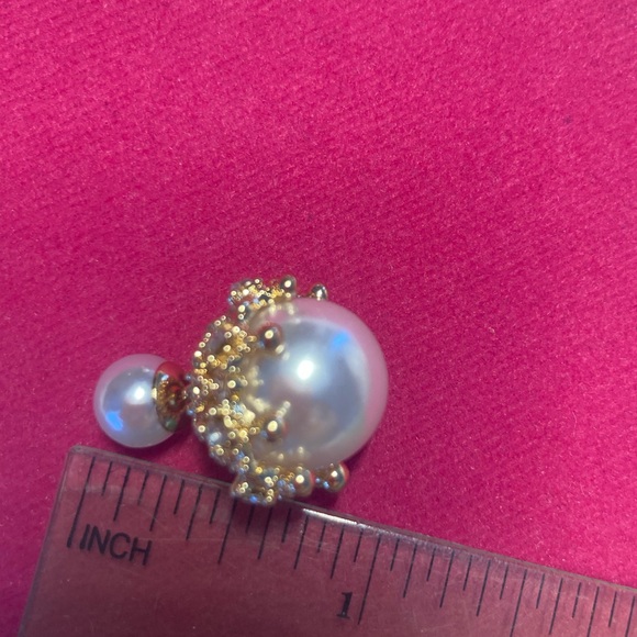 Pearl Double Band Earrings - Picture 4 of 4